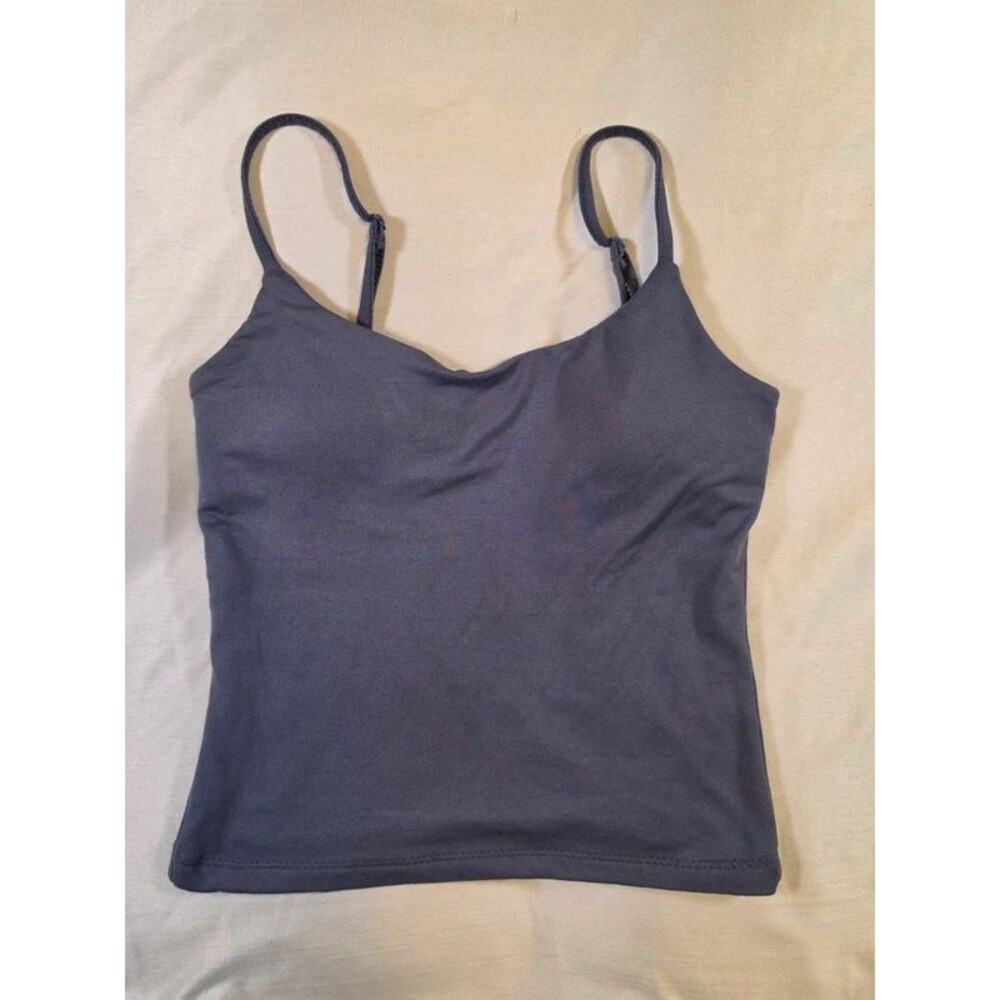 LA Glow Charcoal / Slate Blue Padded Cami Tank Top - Size Small